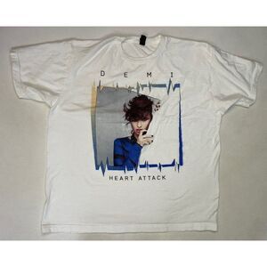 Demi Lovato Heart Attack Graphic T-shirt Women XL White Music